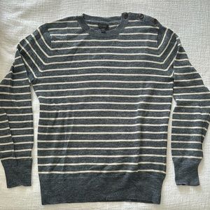 JCREW MENS GRAY/WHITE SWEATER
